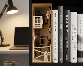 Crime scene Book Nook - Laser Cut File, SVG Detectiv Shelf insert Diorama DIY Template