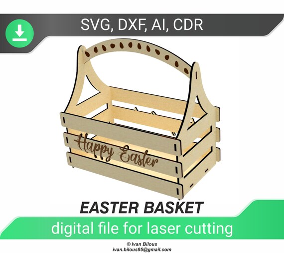 Download Easter Basket Dxf Files Basket Laser Cut Files Easter Svg Etsy
