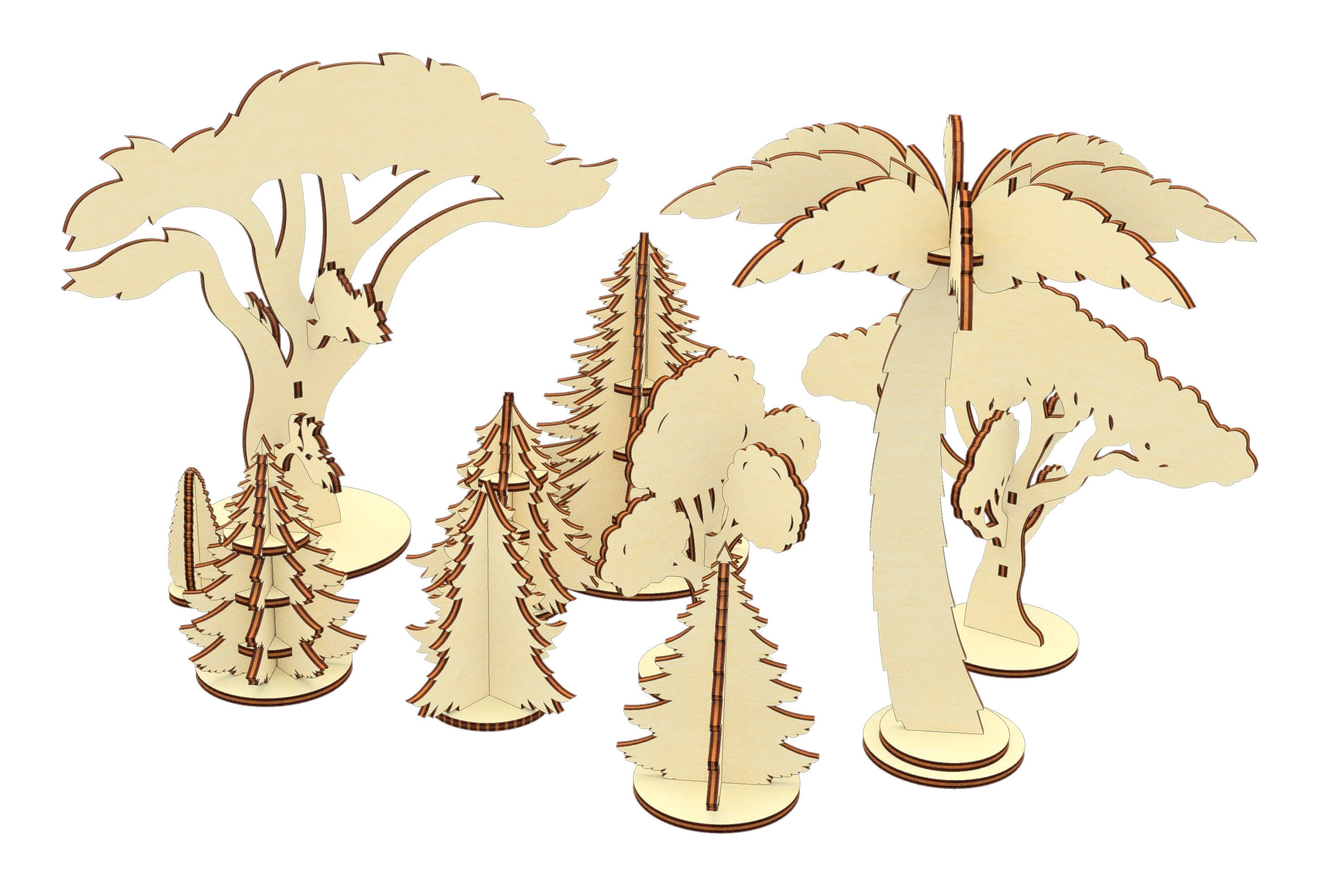 Forest laser cut 3d design pattern Christmas Etsy