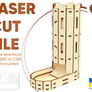Burg Würfelturm - SVG Laser Cut Datei, digitaler Vektorplan