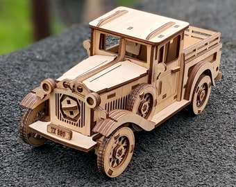 Mechanical Truck Laser Cut File: SVG Vector Plan with Rubber Engine (Digital Download)