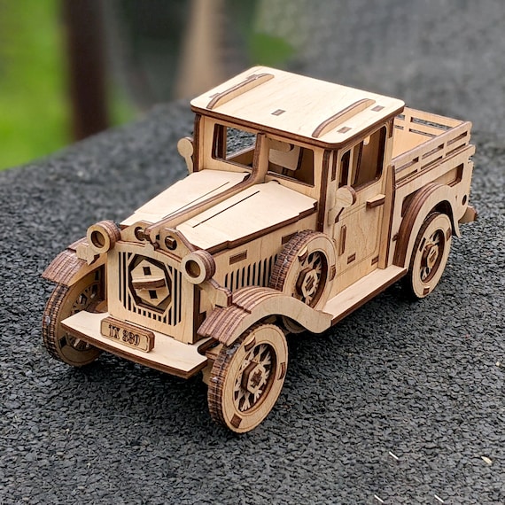 Mechanical Truck Laser Cut File: SVG Vector Plan with Rubber Engine (Digital Download)
