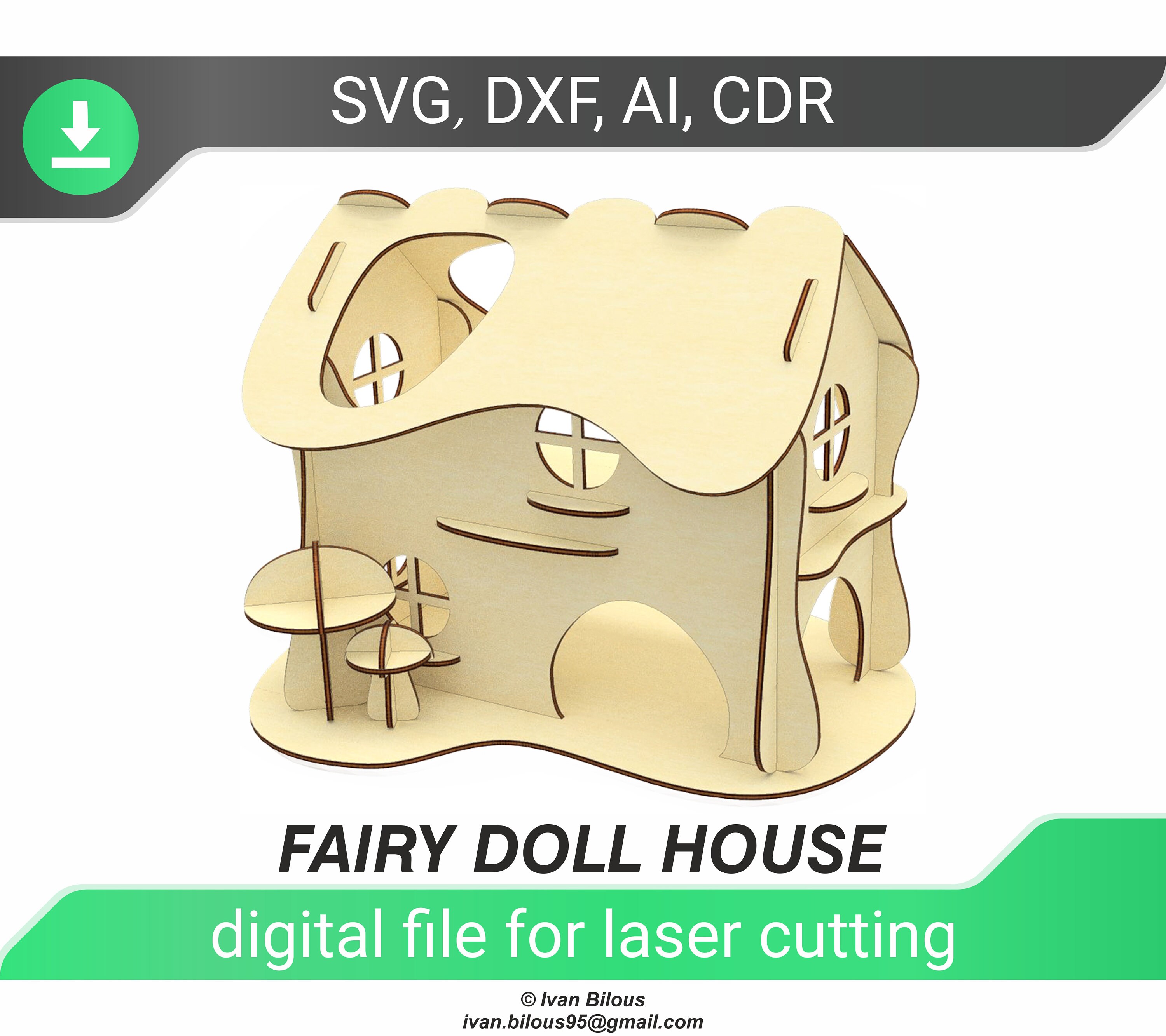 Children's furniture 3mm Laser Cut Files SVG DXF CDR Files