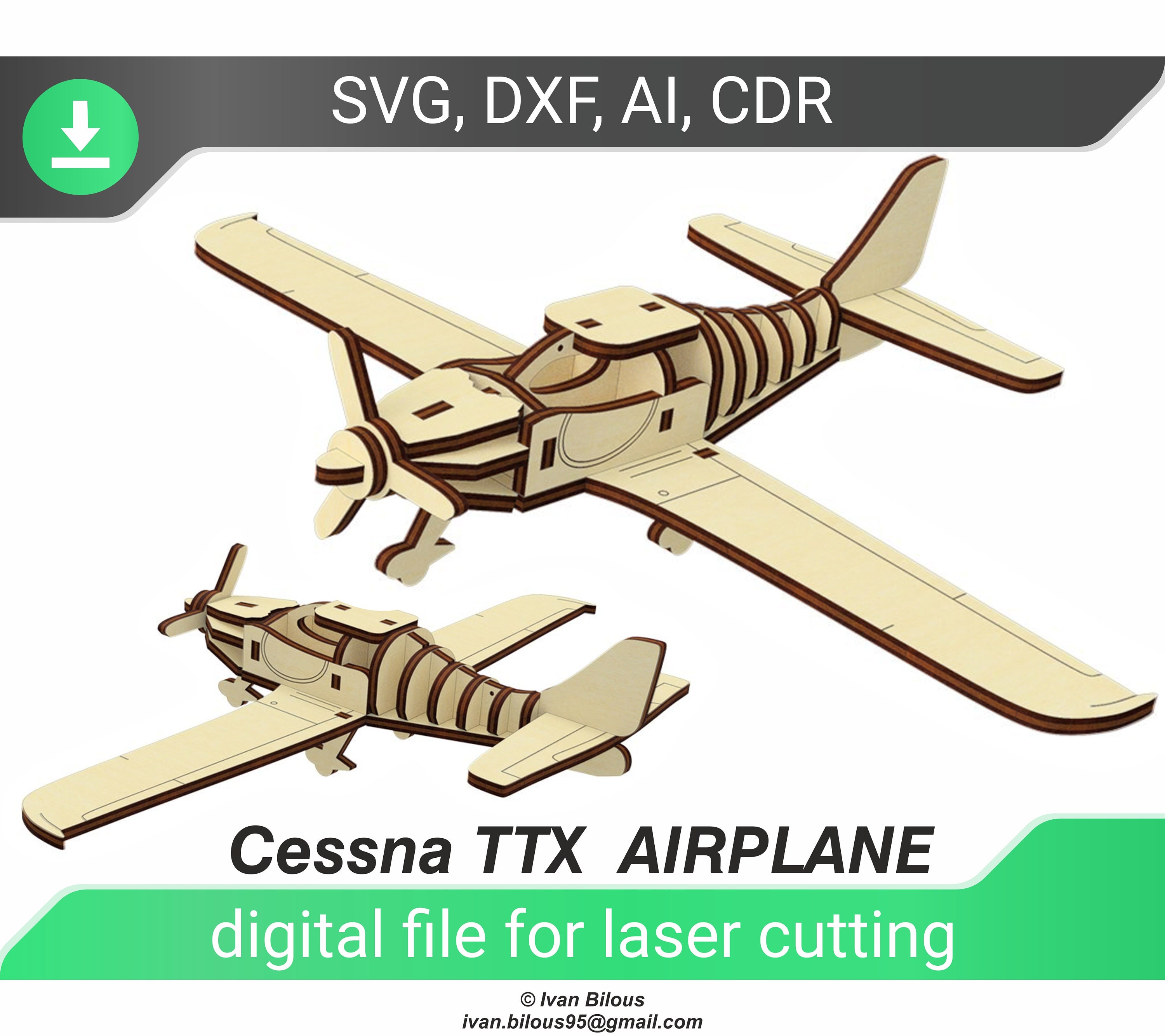 Airplane Laser Cut Files Dxf Cnc Plan Airplane Svg Cut Files Etsy