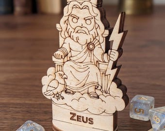 Greek Mythology Laser Cut File, Zeus SVG Wooden Toy, Diorama Game Piece