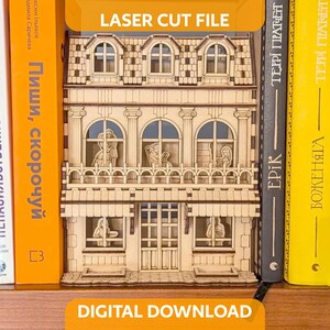 Victorian Townhouse Book Nook Laser Cut File, Shelf Insert SVG