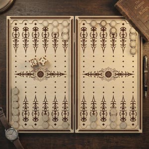 Backgammon Laser cut Files, SVG Board Game Digital plan for Cutting Machines