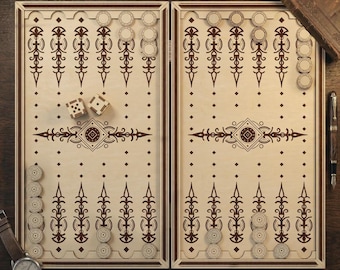 Backgammon Laser cut Files, SVG Board Game Digital plan for Cutting Machines