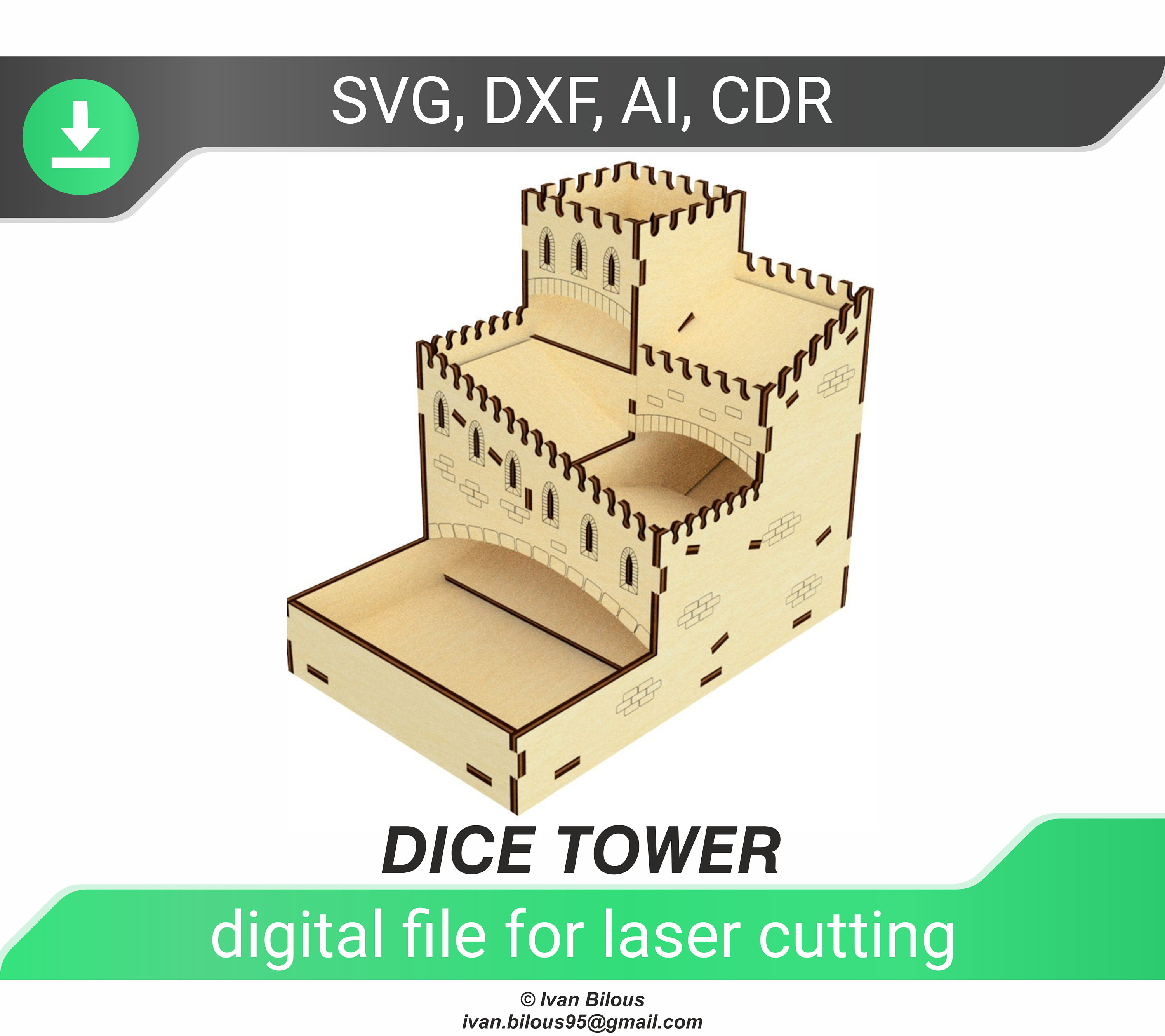 laser cut model dice tower dxf files for laser engraved cnc etsy hong kong