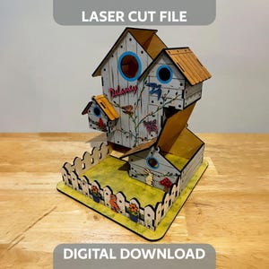 Birdhouse Dice Tower SVG Laser Cut File, Woodland Dice Roller for Board Gaming