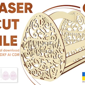 Ostern Laser geschnitten Datei Ostern Dxf Dateien für Laservorlage Osternest Ei Korb dxf , glowforge svg datei für cnc laser