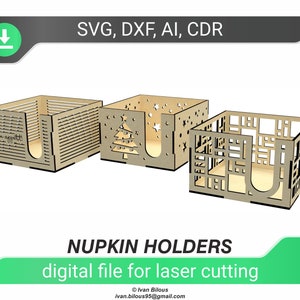 Laser geschnitten Serviettenhalter dxf Dateien für Laser Serviettenbox dxf Modell Serviettenhalter für Servietten Cnc Plan dxf Vorlage für Laserschnitt Schablone, dxf