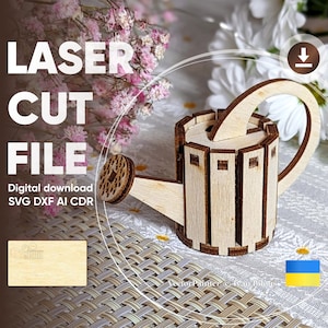 Miniature Watering Can SVG – Laser Cut File for 3D Model – Digital Download for Plywood and MDF