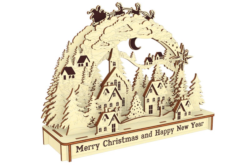 Christmas Arch Laser Cutting File with Assembly instruction in Vector formats image 5