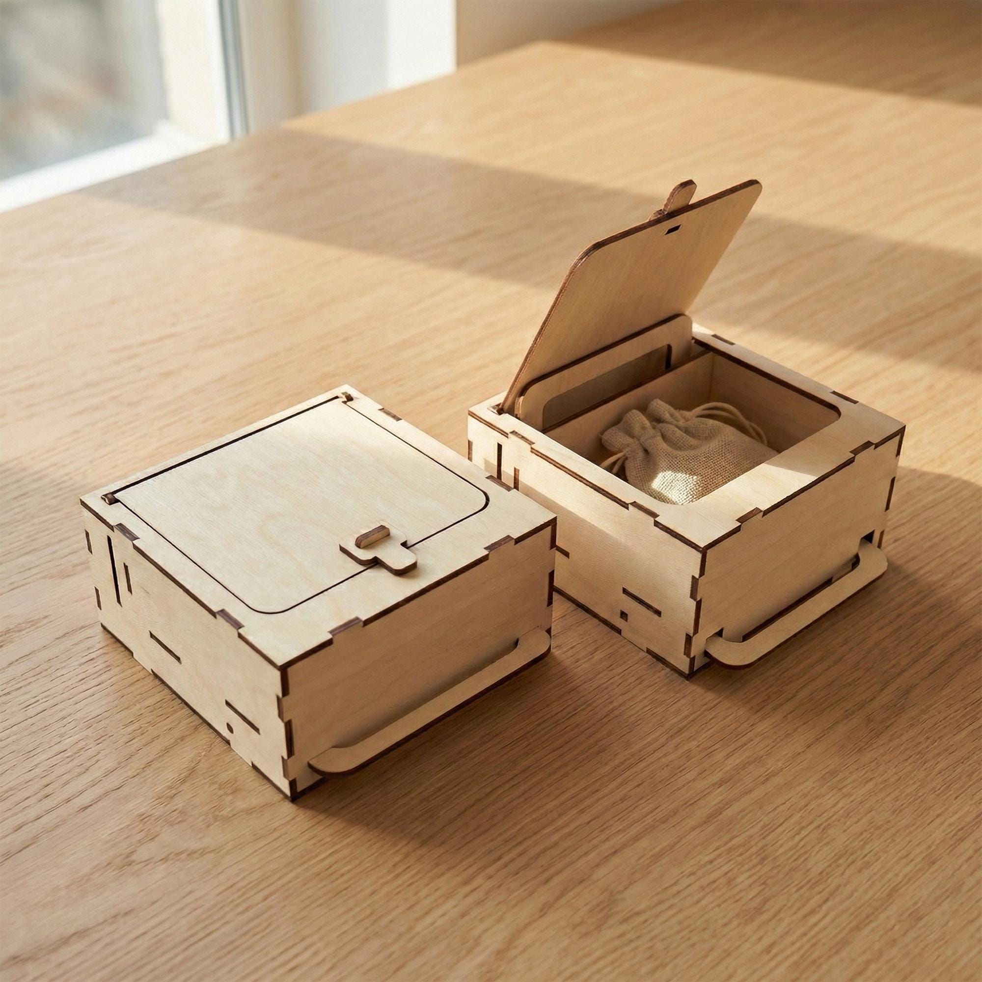 Mechanical Lever Box Laser Cut File, SVG 3d Puzzle Secret Box