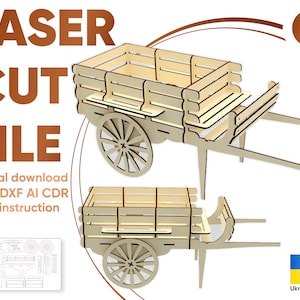 Sweet cart - SVG lasergesneden bestand, Plan Candy Cart voor lasersnijmachines