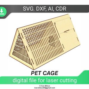 Gabbia per animali domestici - file tagliato al laser, modello Glowforge