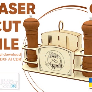 Besteckhalter - SVG Laserschnittdateien, Box für Löffel und Gabeln Plan für Laserschneidemaschinen