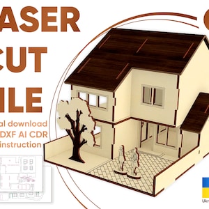 Dollhouse laser cut plan - SVG Glowforge file
