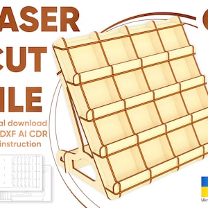 Counter Stand - SVG Laser Cut File, Display Shelf vector plan for Cutting Machines