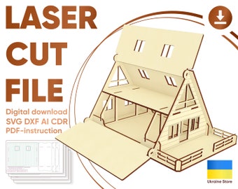 Dollhouse SVG laser cut file, instant download