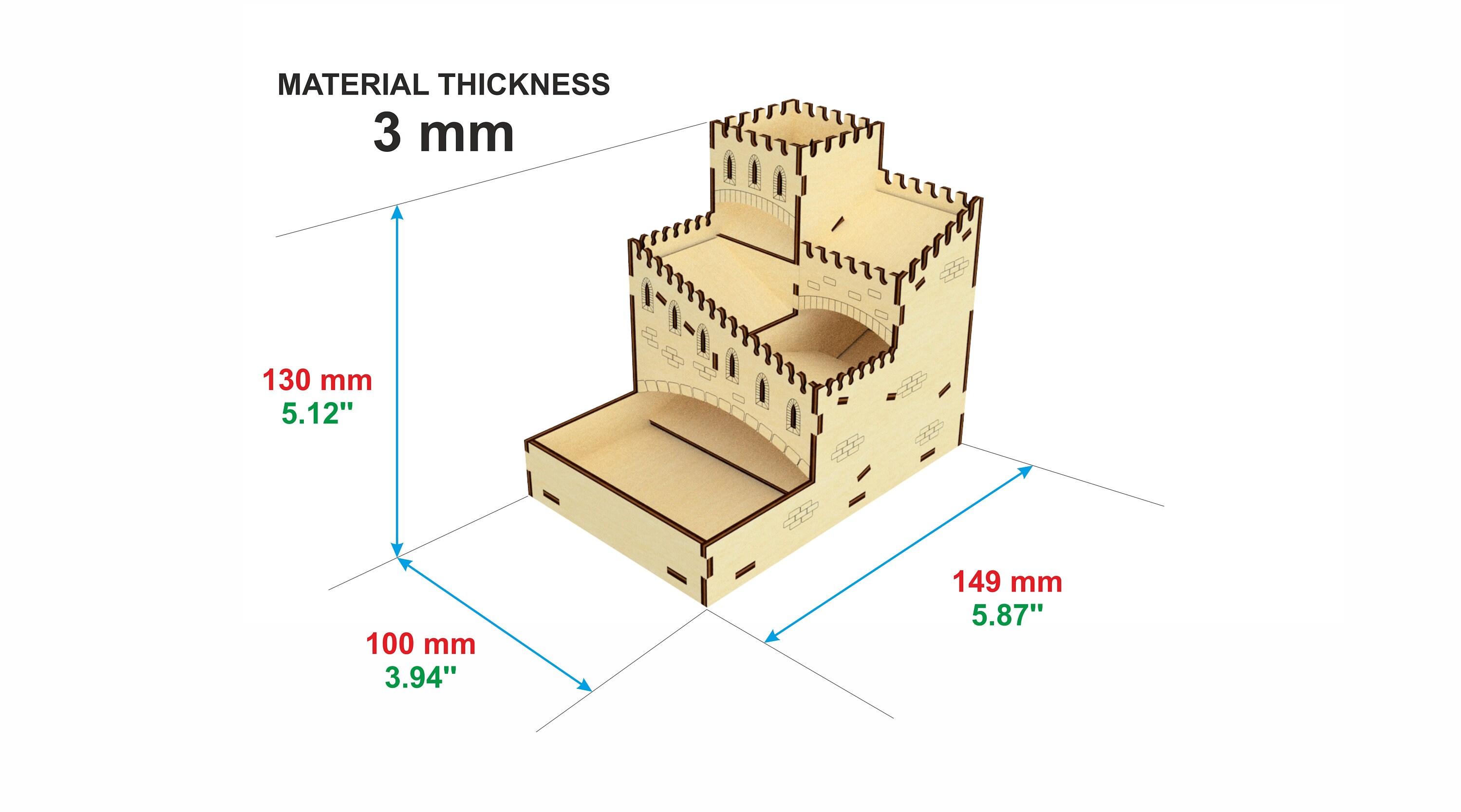 Laser cut model dice tower dxf files for laser engraved cnc Etsy