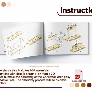 Christmas Arch Laser Cutting File with Assembly instruction in Vector formats image 8