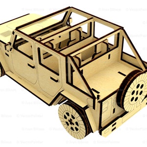 Download Jeep svg glowforge file laser cut car model 3d puzzle dxf | Etsy
