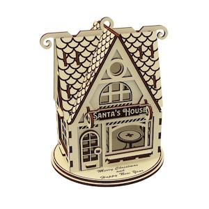 Santa Claus House Laser Cut File, SVG plan for Glowforge and Cutting Machines image 9