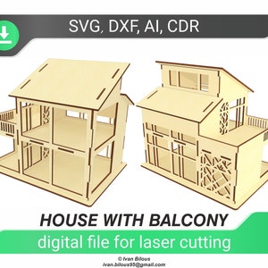 Dollhouse Glowforge pattern, laser cut file