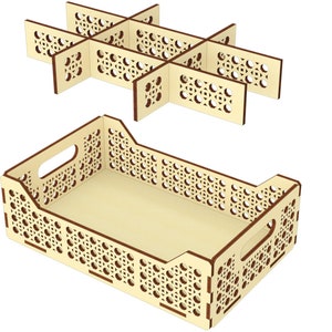 Tray SVG laser cut file, Glowforge pattern, Easter tray dxf plan for laser, digital file image 4