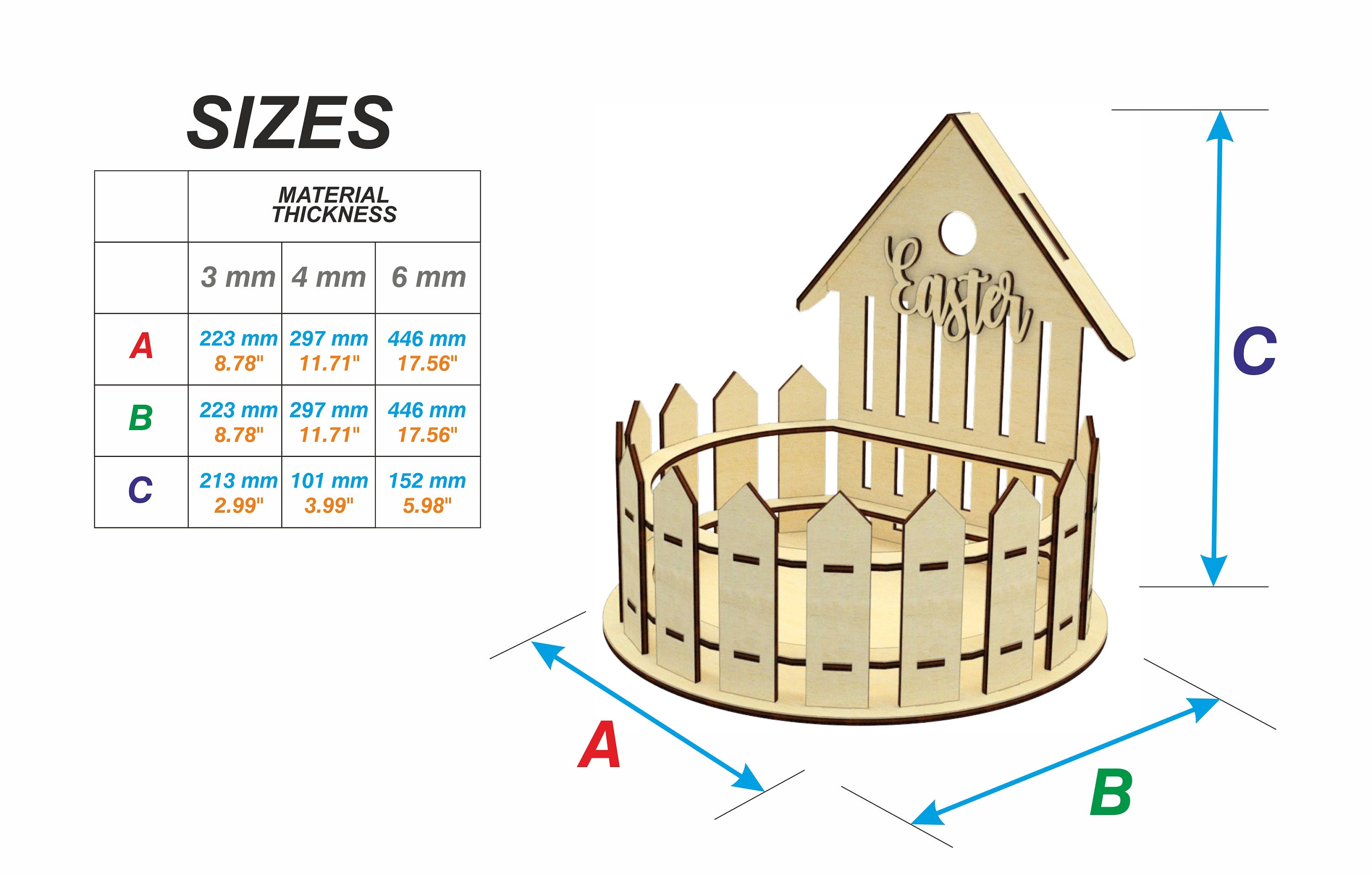 Wooden Easter Basket - SVG Laser Cut File, Candy Box Digital Plan ...