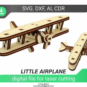 glowforge svg Laser Datei Flugzeug Dxf Dateien für Laserschnitt Flugzeug Cnc-Plan Glühlampe Dateien Doppeldecker SVG Schneidedatei Flugzeug Muster Laser, dxf ai