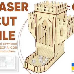 Würfelturm - Laserschnittdatei, Glowforge-Muster