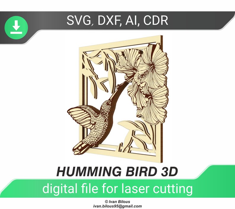 Download Hummingbird laser cut 3d picture glowforge svg hummingbird ...
