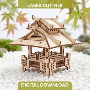 Asian Plant House - Laser Cut File, SVG Japan Garden Decor for Home Flowers
