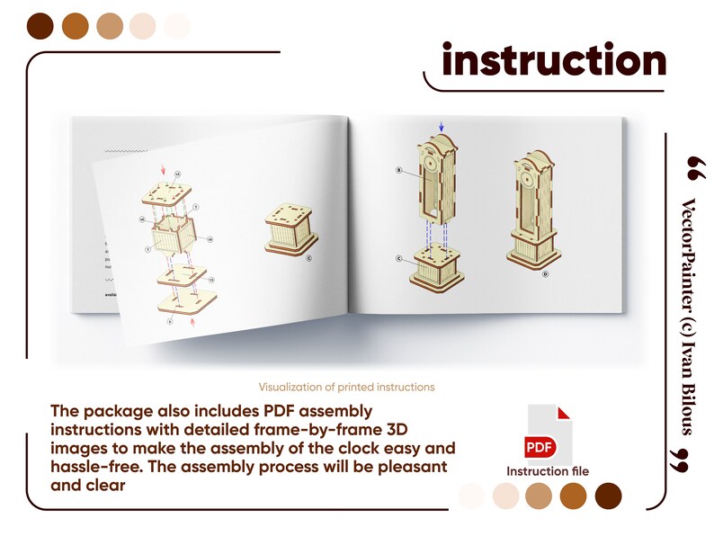 Assembly instruction for the Laser cut Design of the Pendulum Clock cabinet ready made project