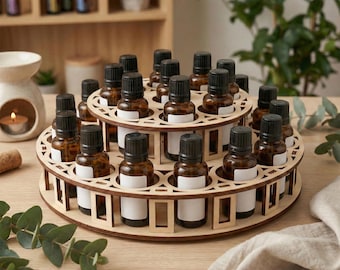 Essential Oil Organizer Laser Cut File, SVG Wooden Oil Bottle Storage Display Stand