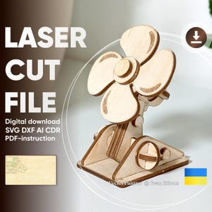 Vintage waaierminiatuur - SVG-schema voor lasersnijmachines en Glowforge
