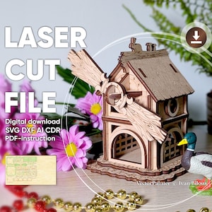 Fantasy Windmill - Laser Cut SVG File with Assembly Instruction