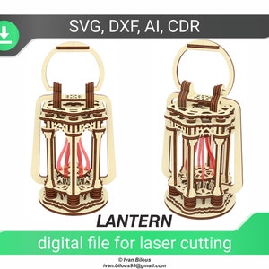 Laser Cut Lantern SVG: Christmas Lamp File (Digital Download)