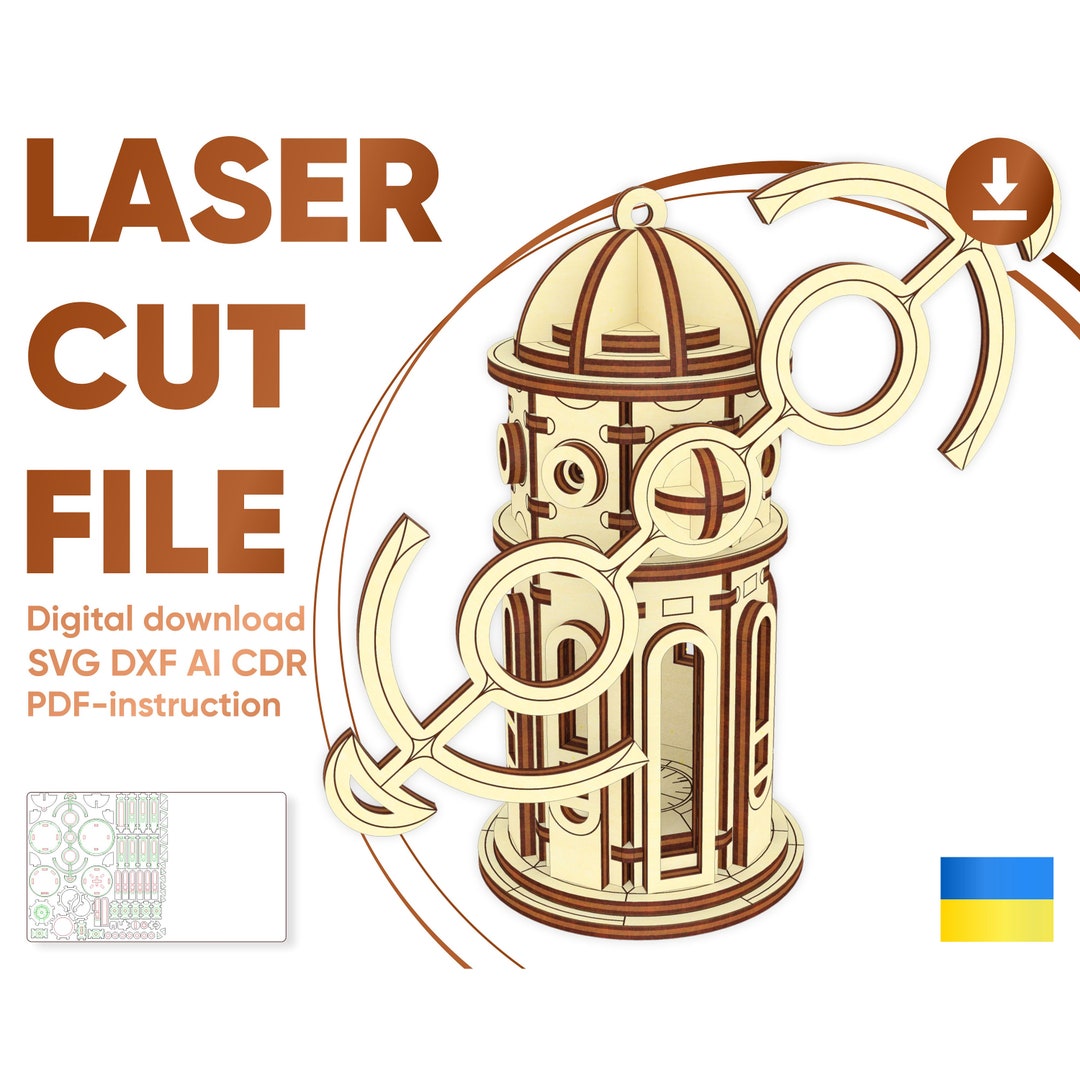 Svg Plan Example Laser Cut Windmill SVG Plan for Cutting Machines With Assembly ...