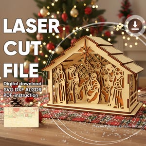 Nativity Scene Laser Cut File: Christmas SVG Plan (Digital Download)