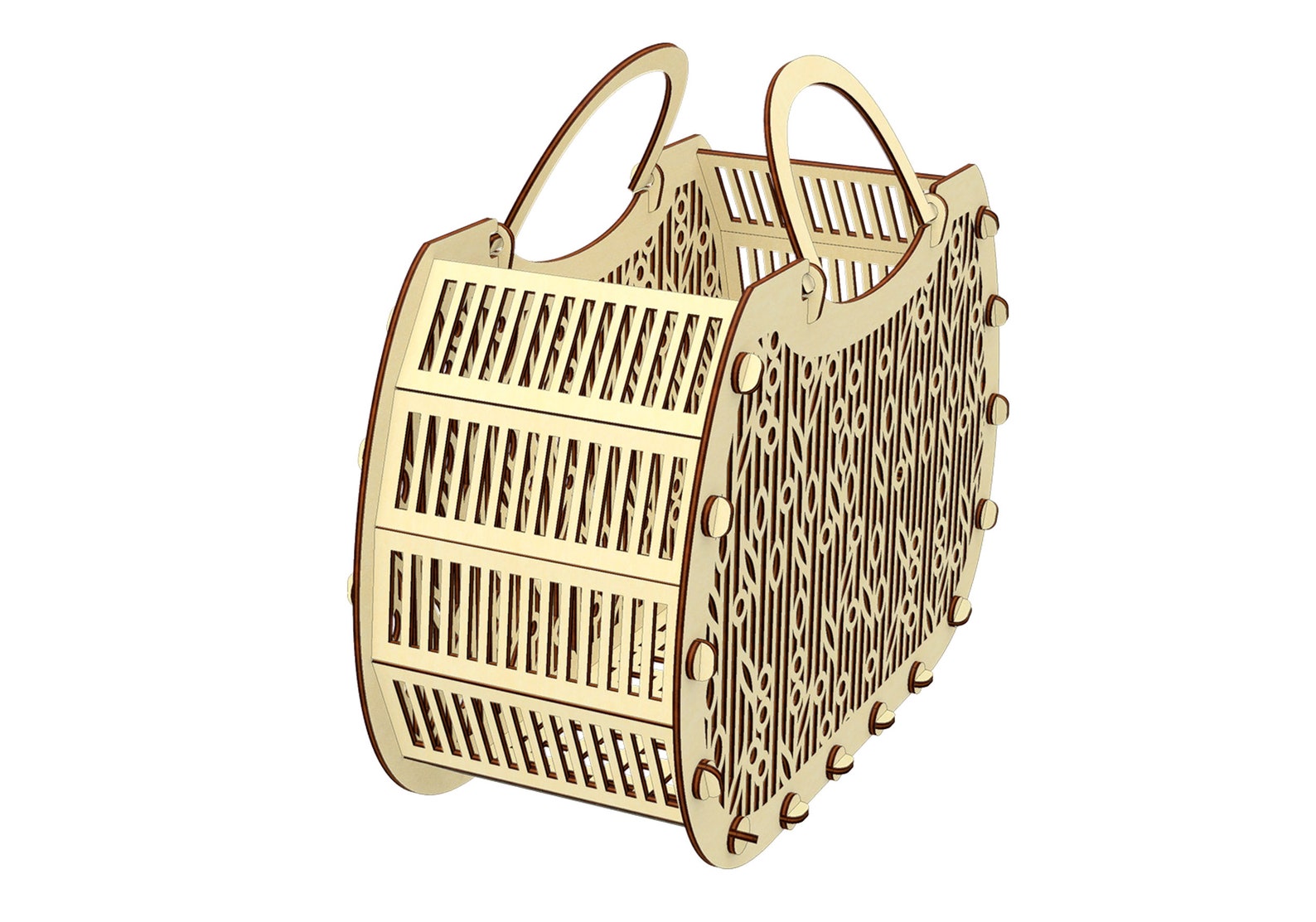 Floral Basket Laser Cutting Template Digital File Etsy