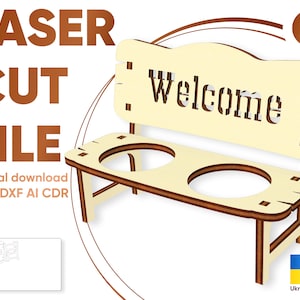 steamware stand plywood laser engraved wood bench cnc plans laser cut gift for men dxf laser files wooden bench svg cnc template ,dxf svg ai