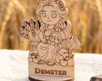 Greek Mythology Laser Cut File, Demeter SVG Wooden Goddess, Harvest Diorama Piece