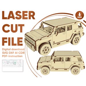 Laser Cut File of Car with Rotating wheels