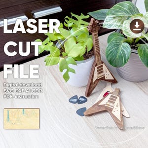 Electro Guitar Pick Holder – SVG Laser Cut File, Mediator Box Template for Music Lovers
