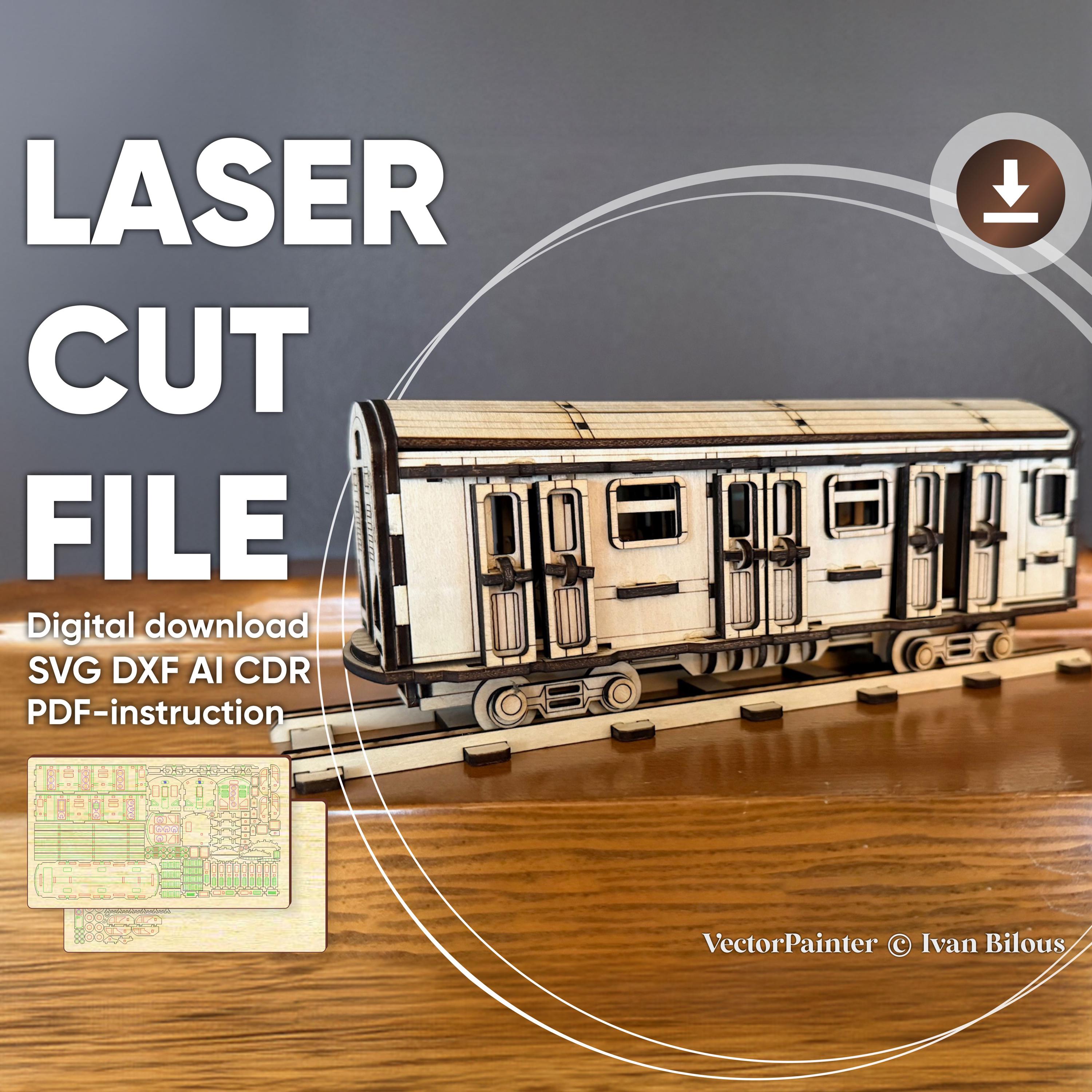 Subway Train Car – Laser Cut File, SVG DXF Metro Template