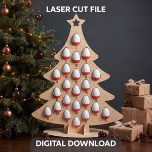 Weihnachtsbaum-Adventskalender (Laserschnittdatei), Schokoladeneierhalter (SVG-Datei)